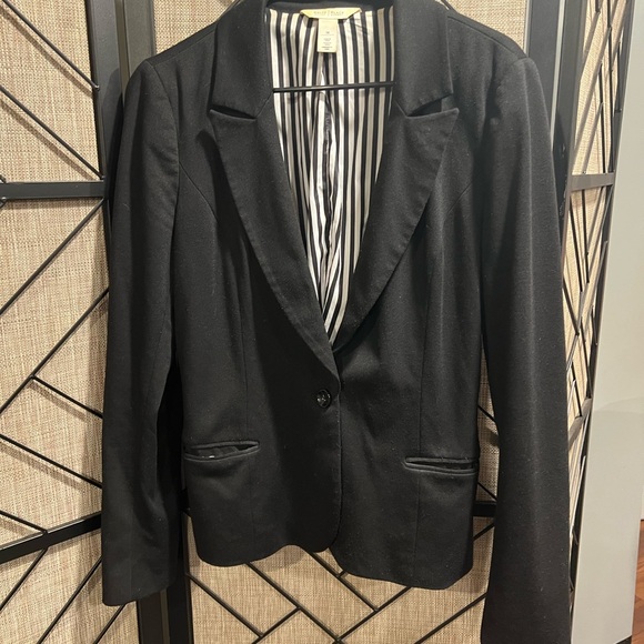 White House Black Market Stretchy Black Blazer Jacket - Sz 14 - Picture 5 of 8